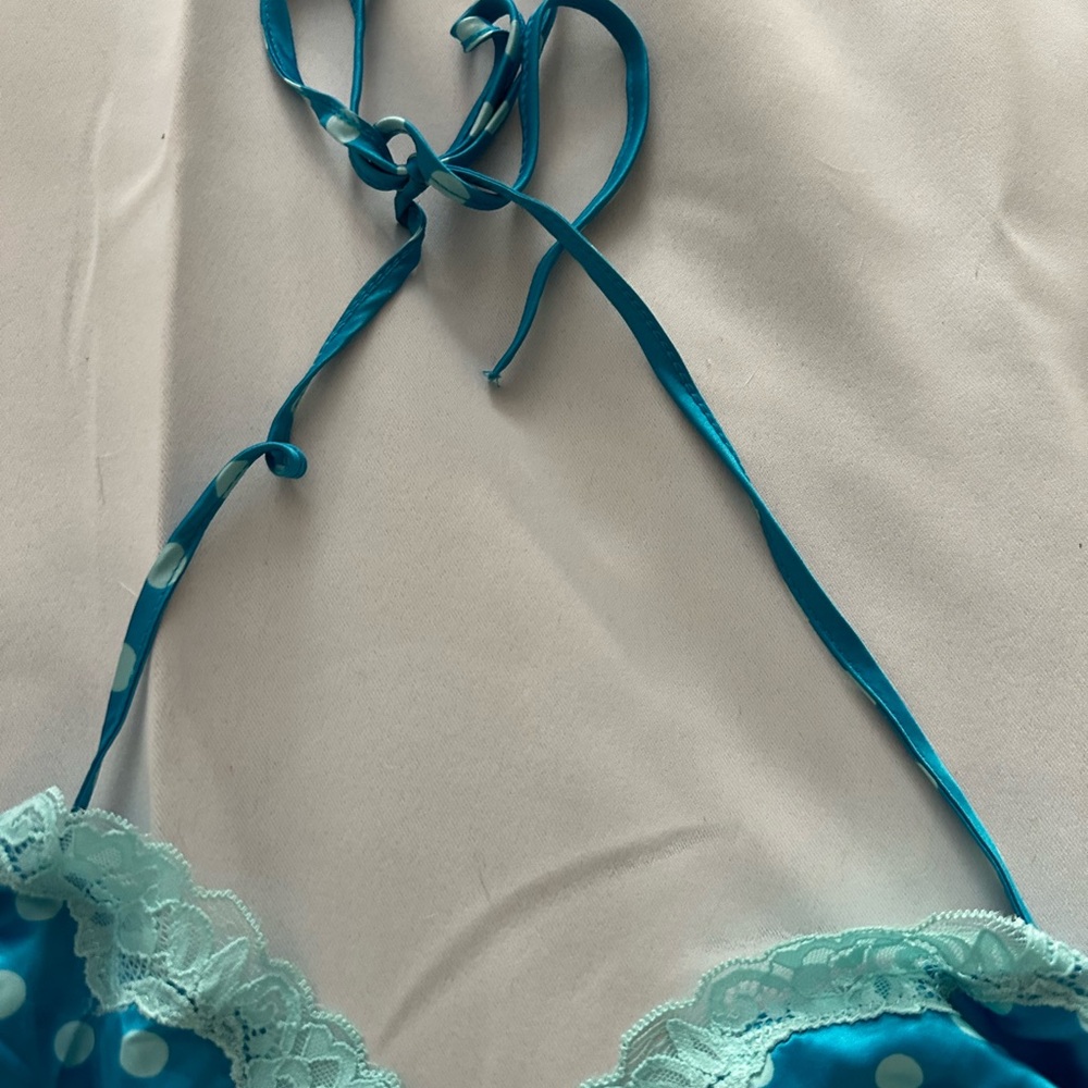 VINTAGE RARE Victoria's Secret Sexy Little Things Satin polka dot romper teddy - Picture 4 of 7